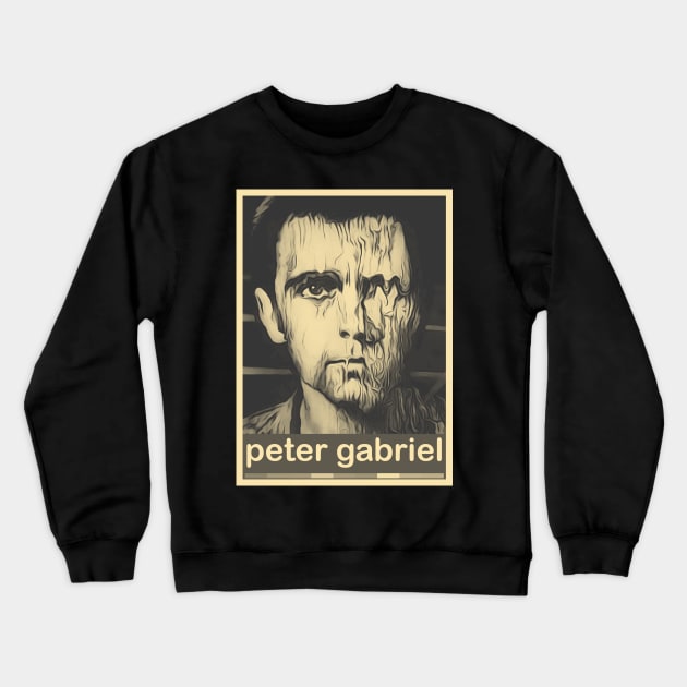 peter gabriel - brown cream  retro shirt Crewneck Sweatshirt by oeyadrawingshop